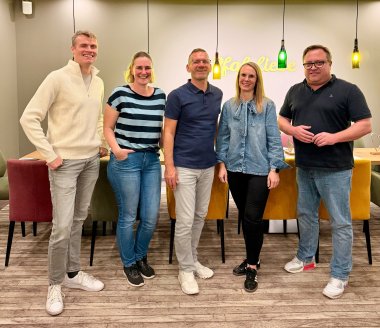 Schulelternbeirat von links nach rechts: Felix Frenzel, Ina Walther, Thomas Charlier, Sarah Held, Ralf Beschmann (es fehlt: Stephanie Rother)